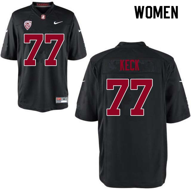 Women Stanford Cardinal #77 Thunder Keck College Football Jerseys Sale-Black - Click Image to Close